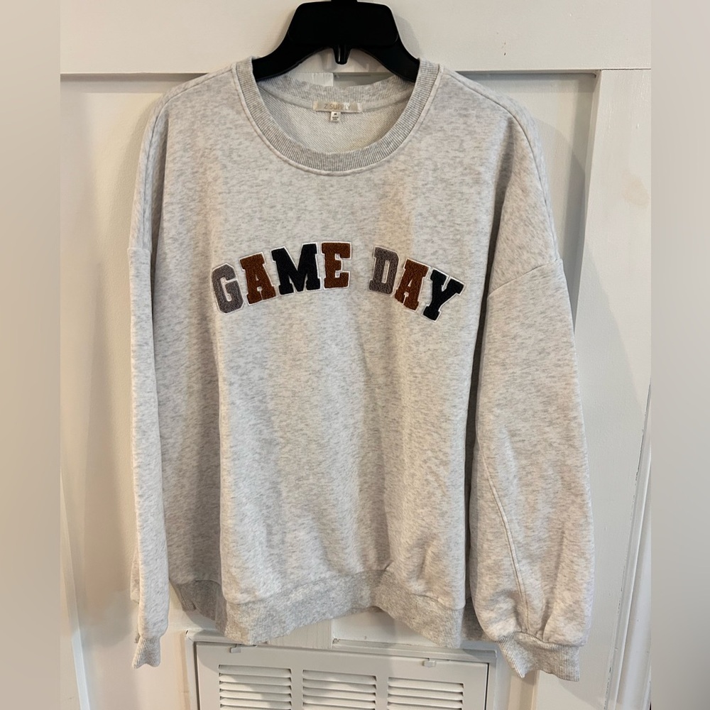 Z Supply Oversized Gray Game Day Sweatshirt size medium
